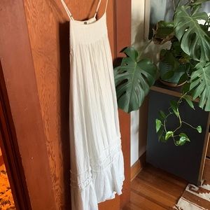 Free people white gauze dress with pockets